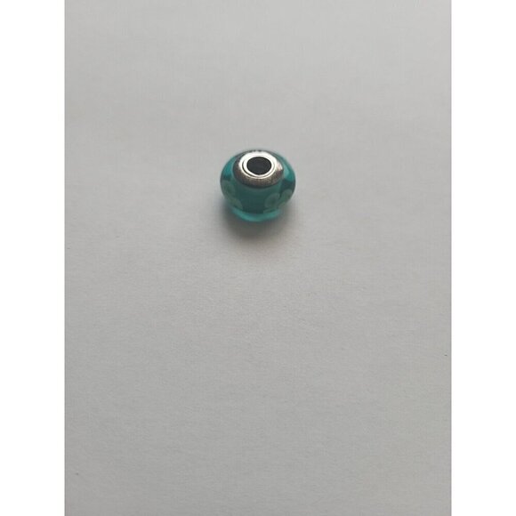 PANDORA Flowers For You Turquoise Green Murano Glass Charm - Picture 9 of 12
